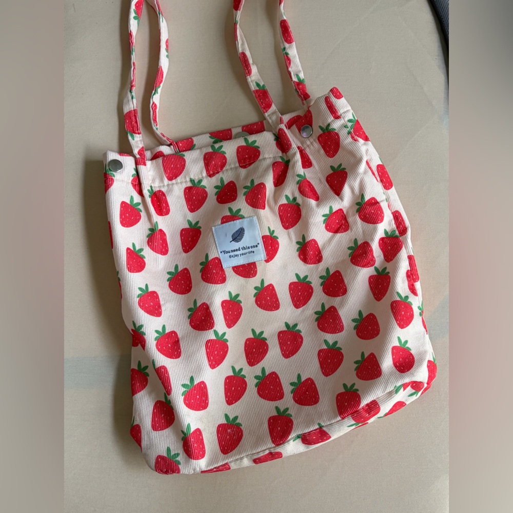 Like New - Strawberry Print Tote Bag